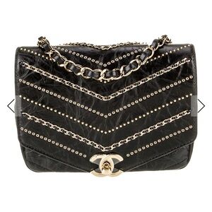 Chanel Mini Chevron Studded Flap Bag